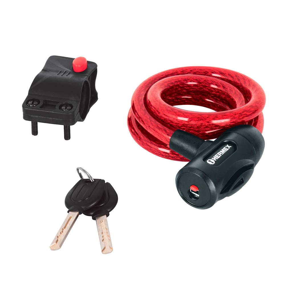 Candado Hermex de Cable con Llave 12mm x 1.0m