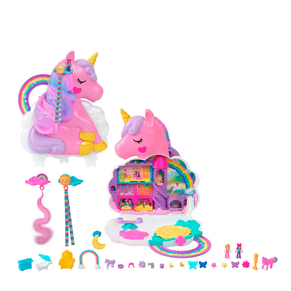 Casa de Juguete Polly Pocket Rainbow Unicornio Salón Compacto