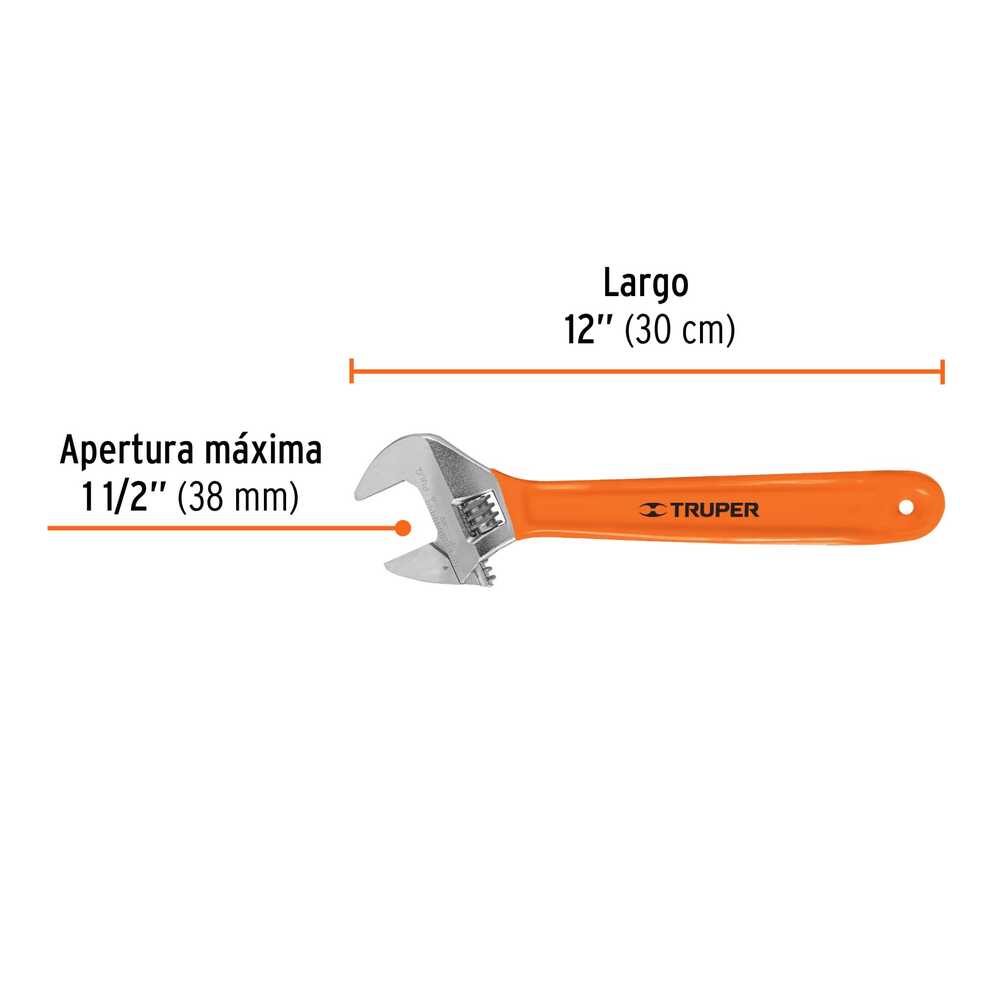 img Llave Crescent Truper con Grip de 12
