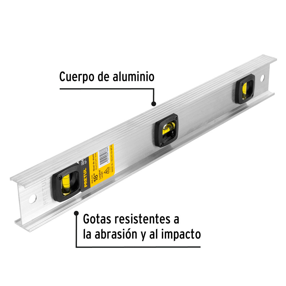 img Regla Niveladora Pretul de 18" con Cuerpo de Aluminio