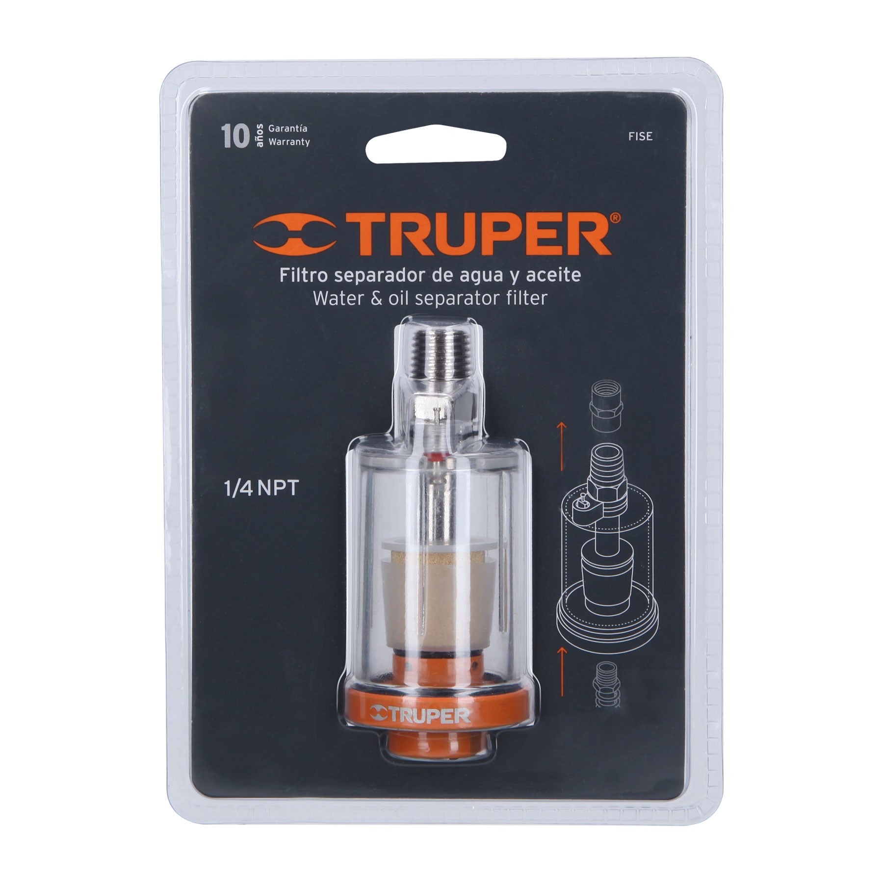img Filtro Separador Truper de Agua y Aceite de 1/4"