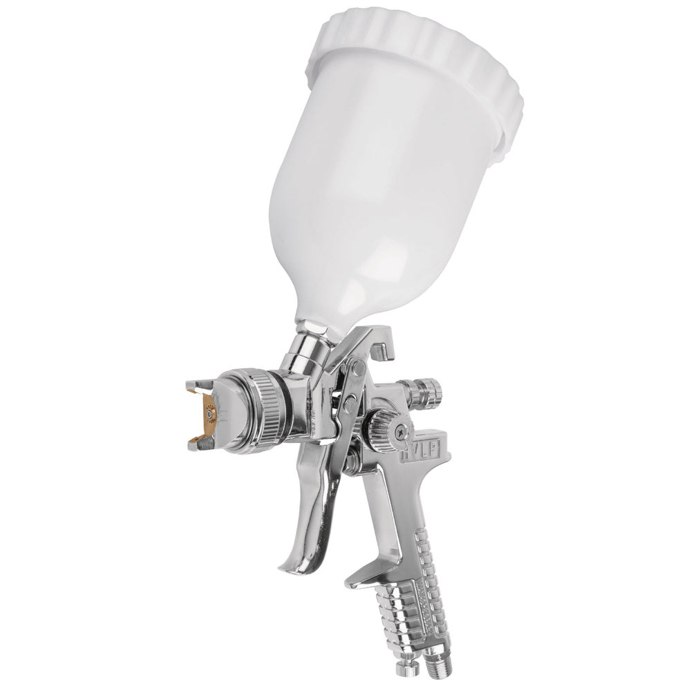 img Pistola de Aluminio Truper de 2 mm con Vaso Plastico gravedad HVLP