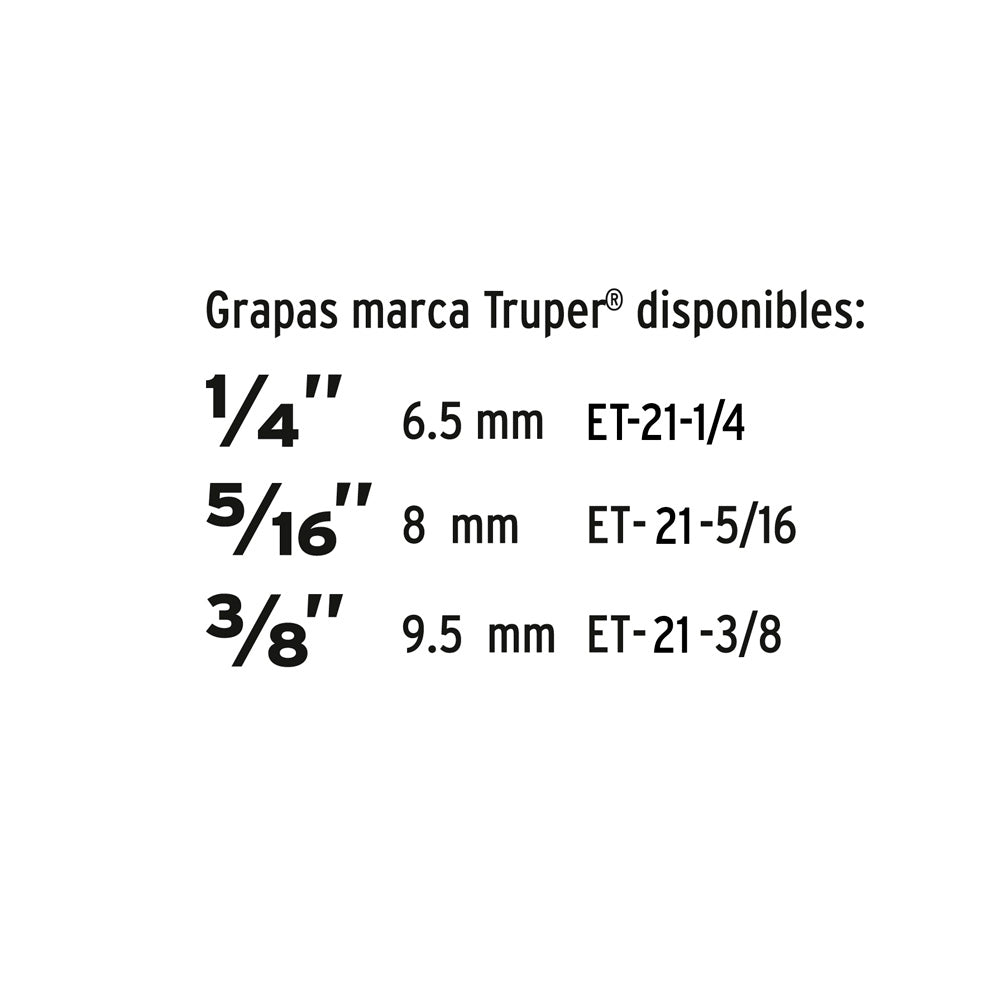 img Engrapadora Truper Tipo Pistola para ¼",5/16" 3/8" con 200 Grapas