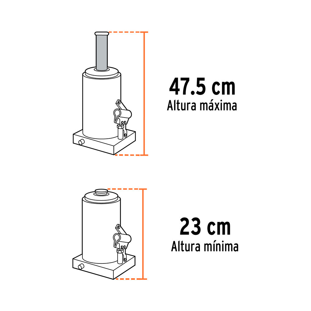 img Gato Hidráulico Truper de Botella de 16 Ton