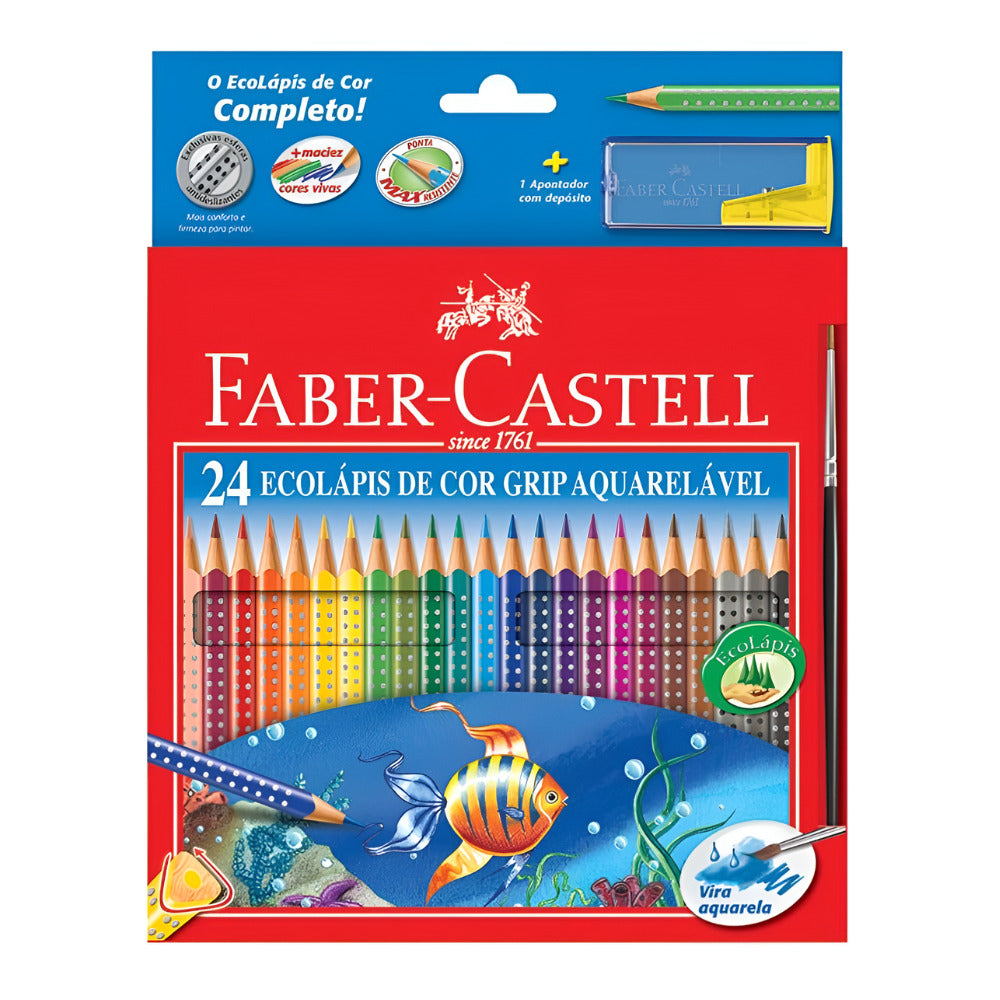 img Lapiz Color Acuarelado Faber Castell Triangular Grip de 24 unidades