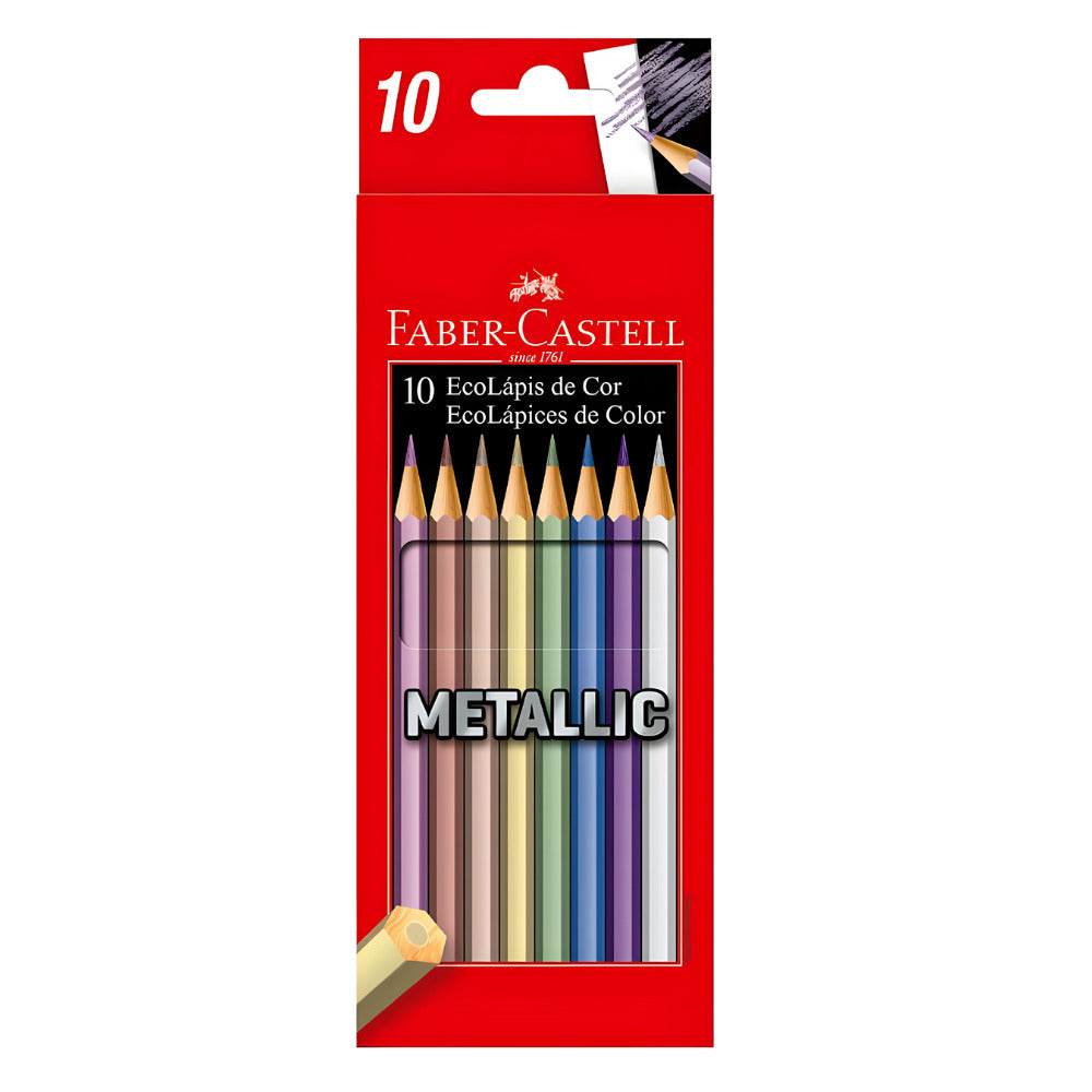 img Lapiz Color Faber Castell Hexagonal Metalico de 10 unidades