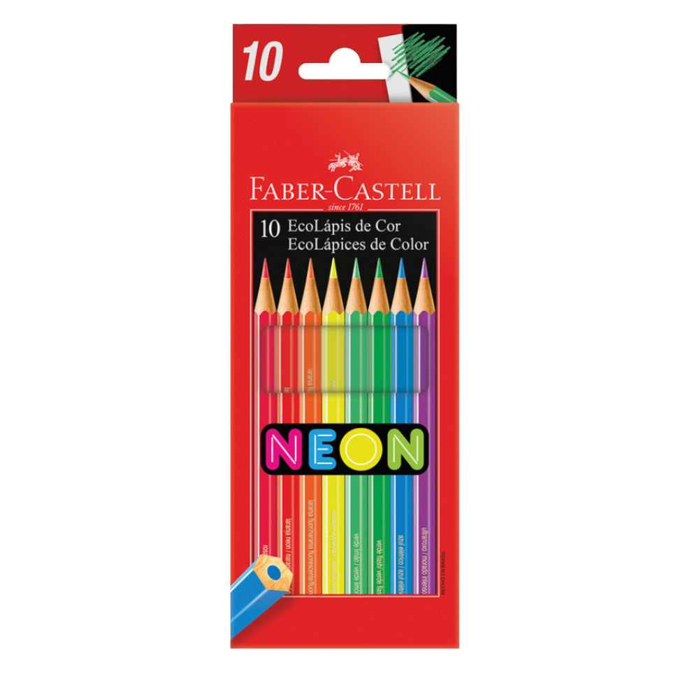 img Lapiz Color Faber Castell Hexagonal Neón de 10 unidades