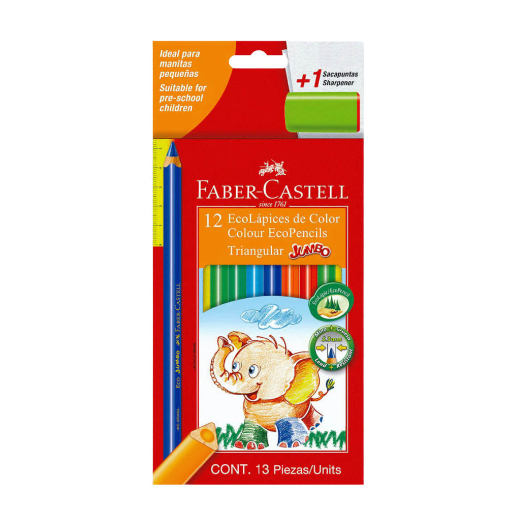 img Lapiz Color Faber Castell Triangular Jumbo de 12 unidades
