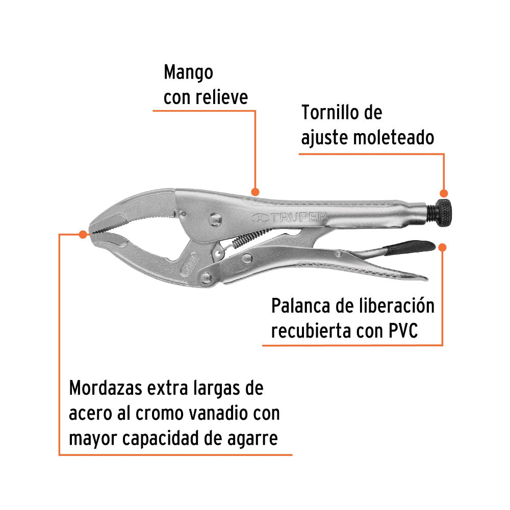 img Alicate de Presión Truper 10" Apertura Amplia