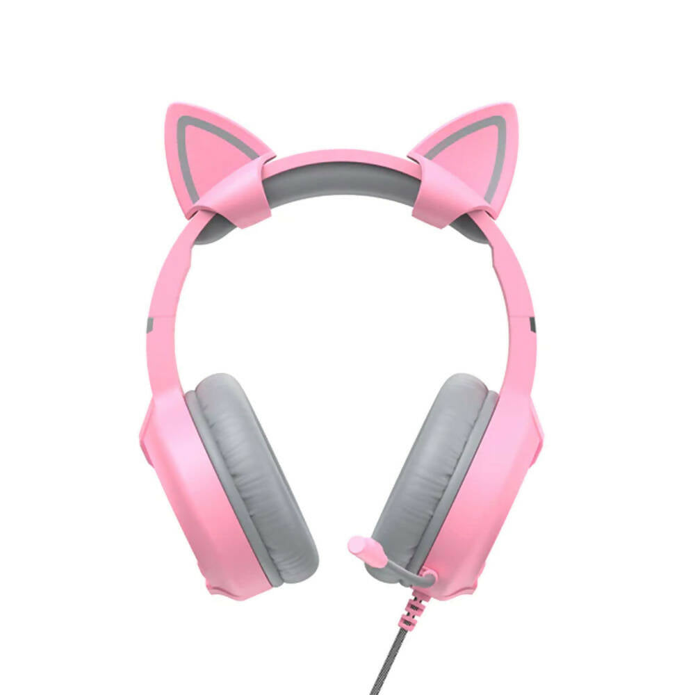 Audífonos Havit Gamer H2233d Rosa con Orejas