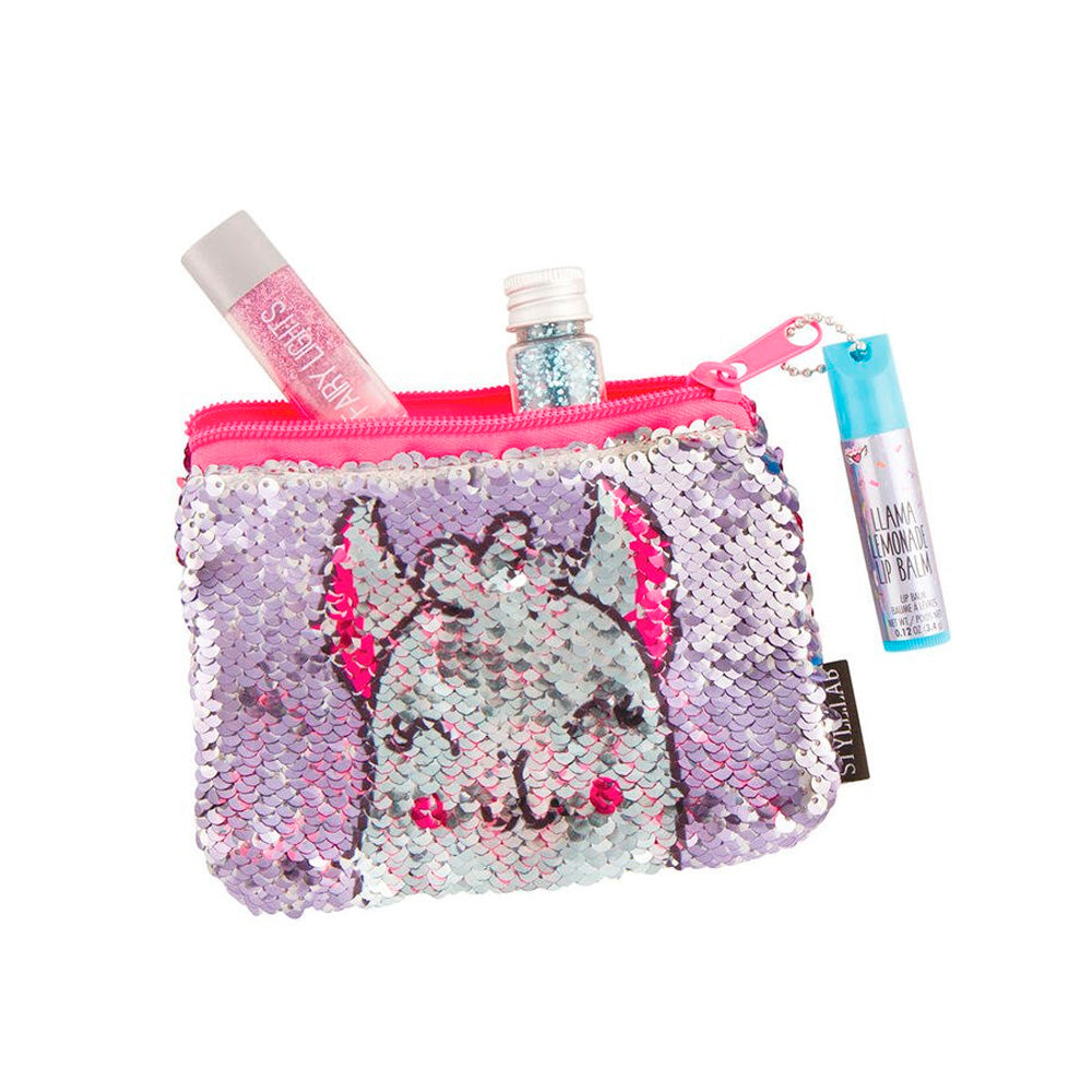 Estuchera Fashion Angels con Lip Llama Morada