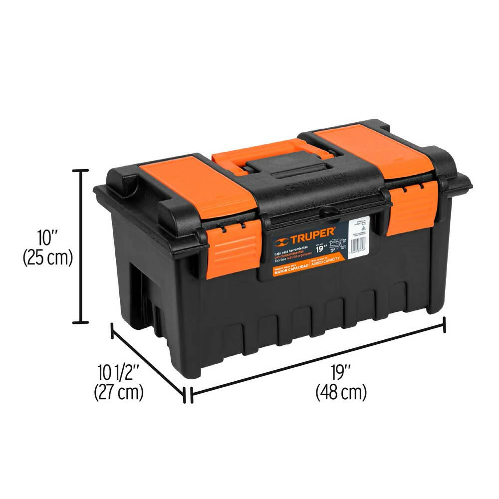 img Caja para Herramientas Truper de 19" Con Compartimientos Color Negro