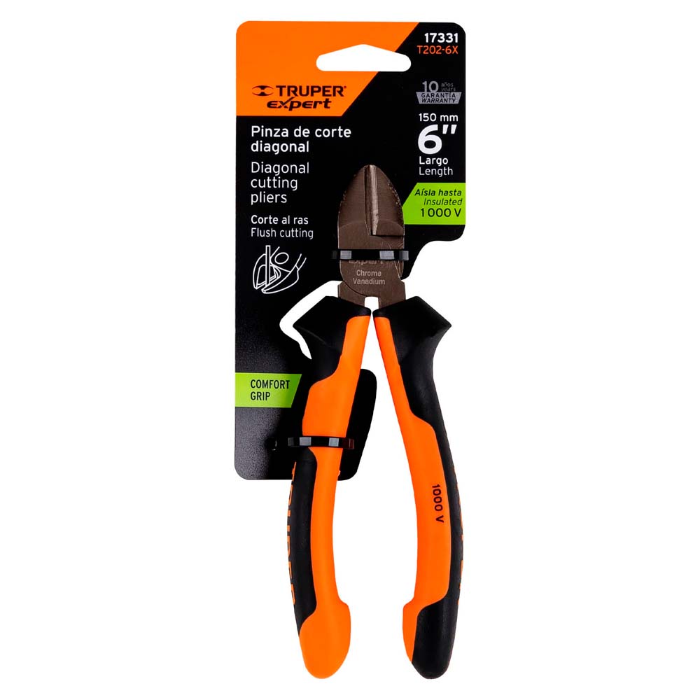img Alicate Truper Corte Diagonal 6 Mango Comfort Grip
