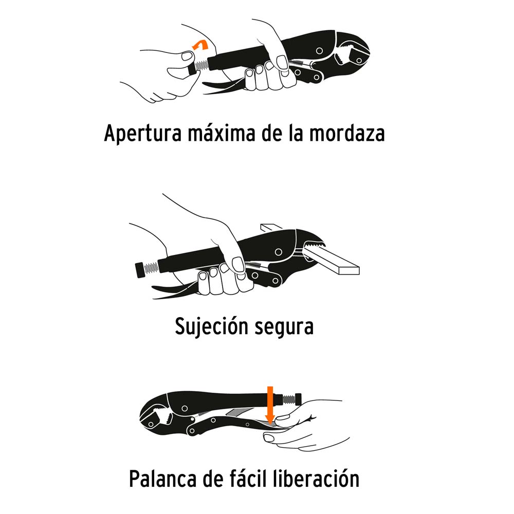 img Alicate Truper de Presión 10 Mordaza Curva