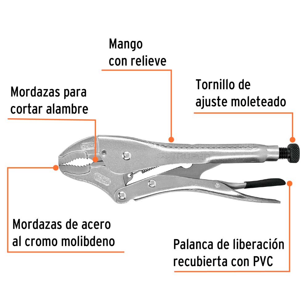 img Alicate Truper de Presión 10 Mordaza Curva