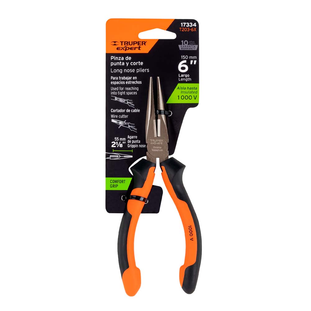 img Alicate Truper Punta y Corte 6 Mango Comfort Grip