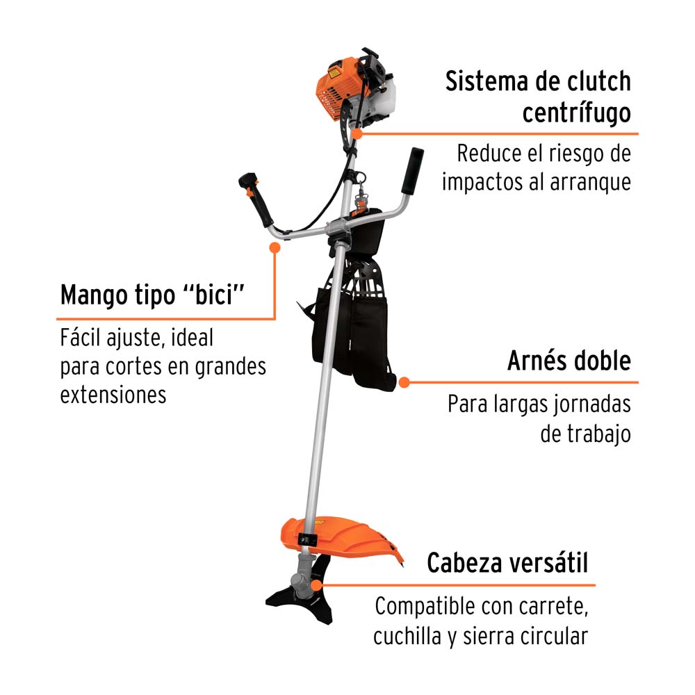 img Desmalezadora a Gasolina Truper 63cc Mango Tipo Bici
