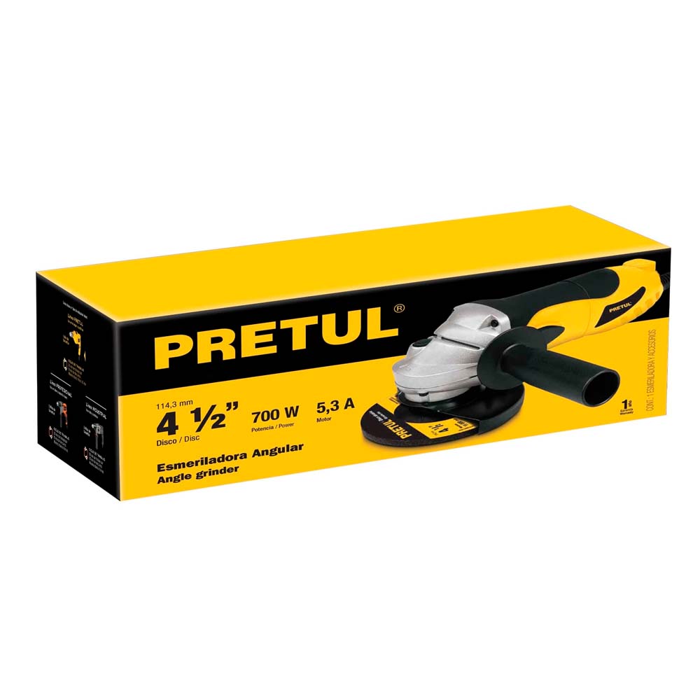 img Esmeriladora Angular Pretul 4 1/2" 700 W