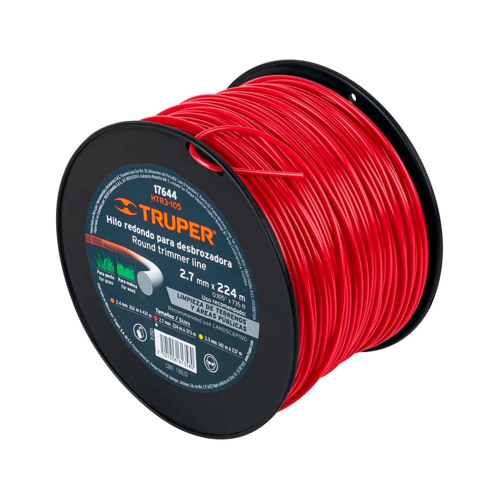 img Hilo para Desbrozadora Truper 2.7mm x 224m