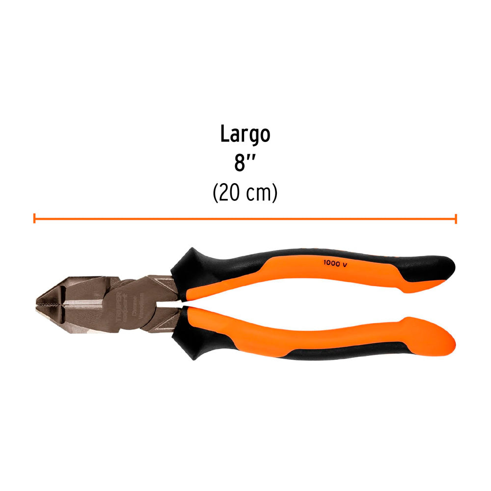 img Alicate Truper Electricista 8" Uso Rudo Alta Palanca Comfort Grip