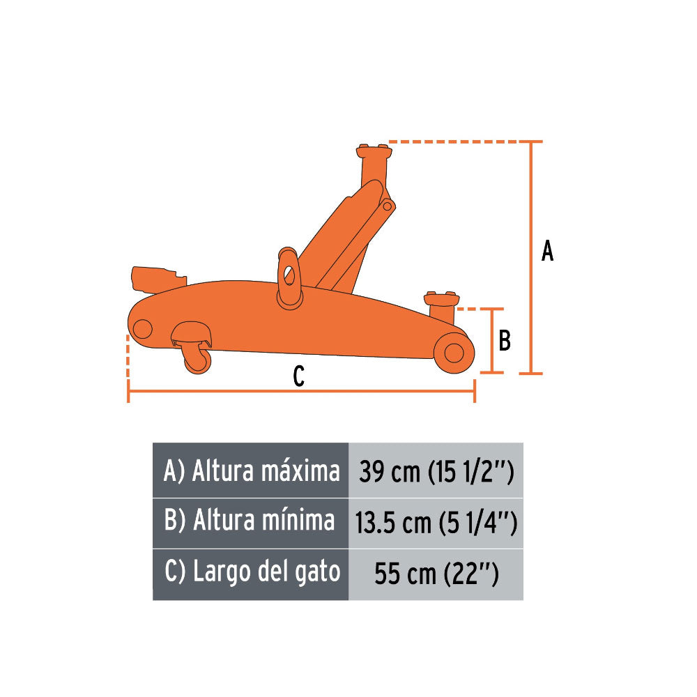img Gato de Patín Truper de 2.5 Ton de Elevación Rápida