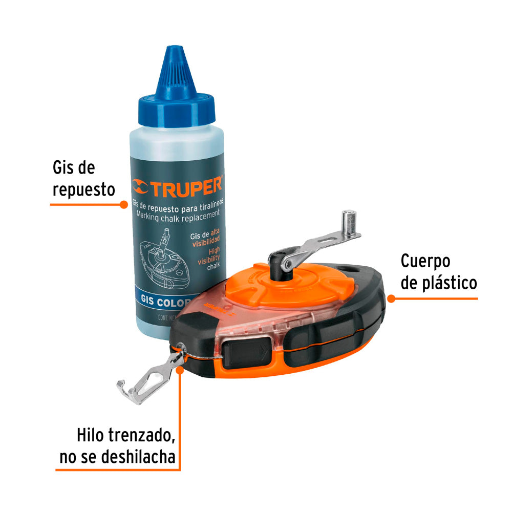 img Trazalíneas Truper Profesional Plástico con Gis 30m