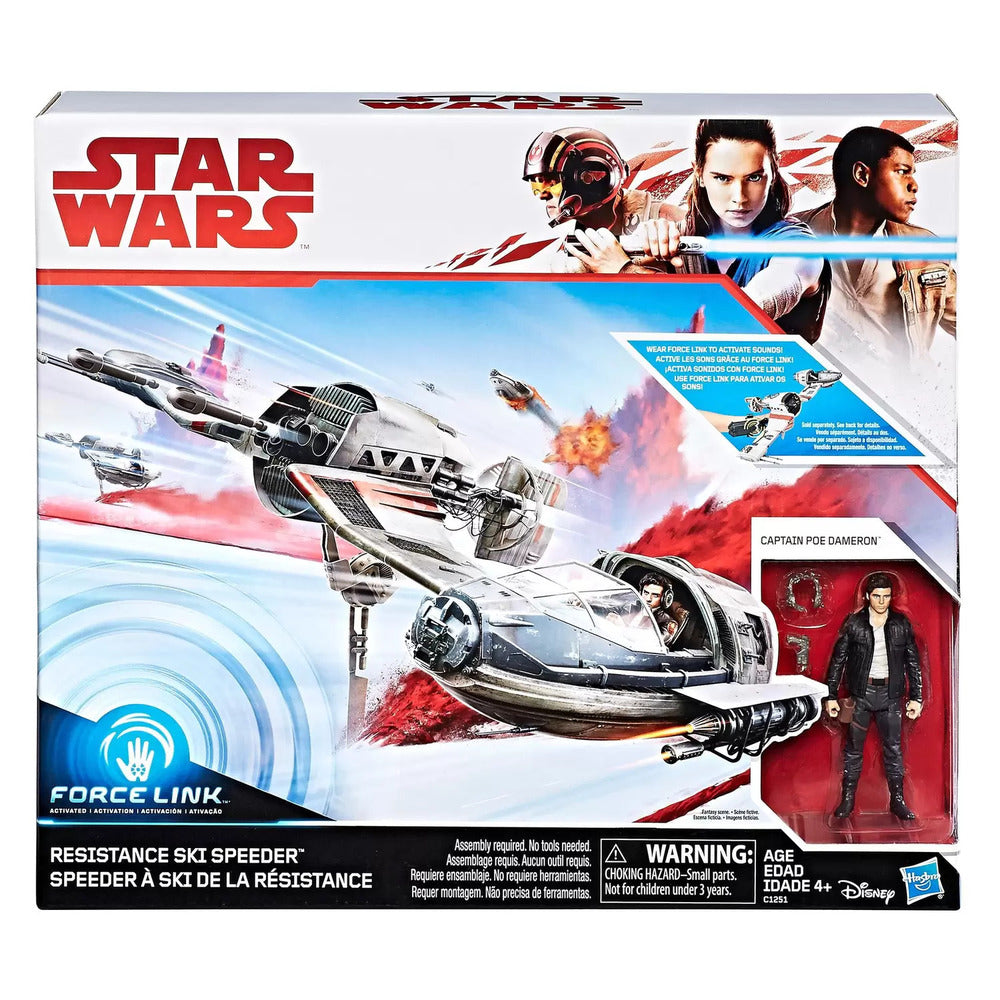 img Figura de Accion Hasbro Star Wars The Force Awakens Resistance Ski Speeder Poe Dameron