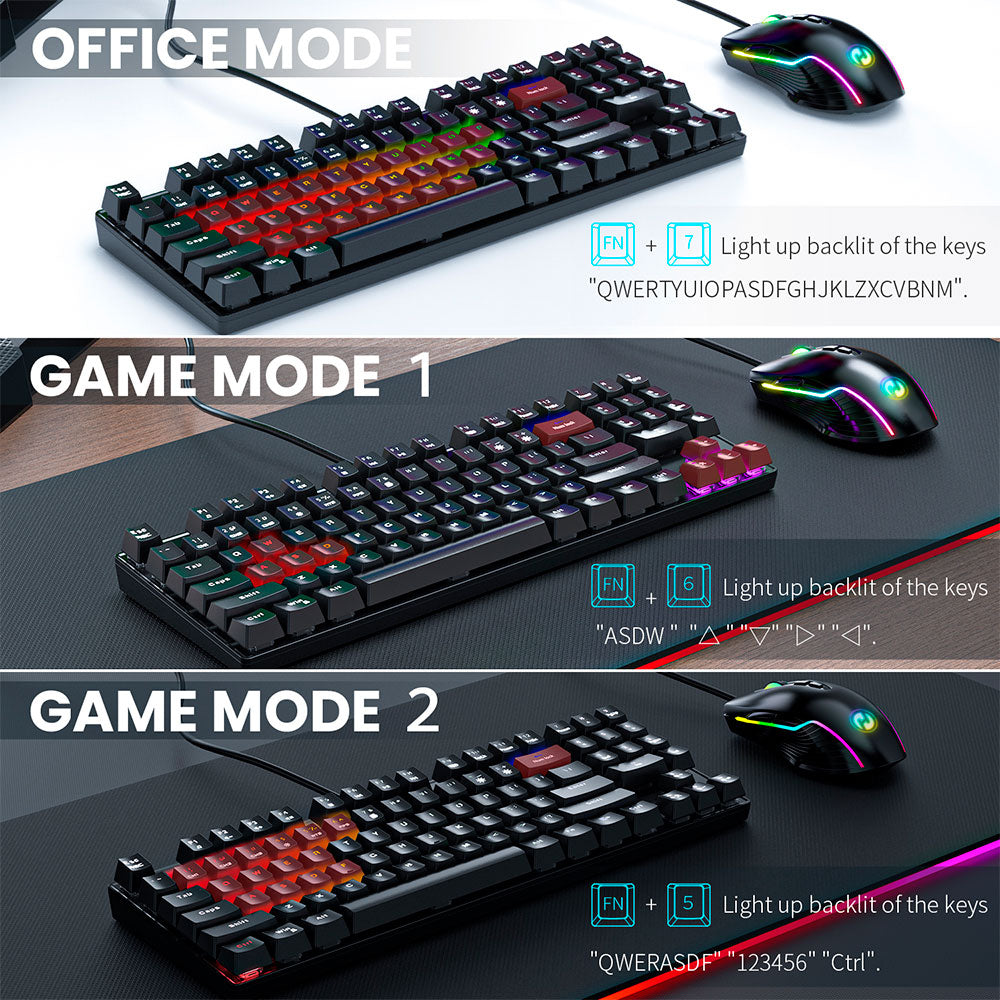 img Teclado Mecanico Y Mouse Huavi Gamer K-01