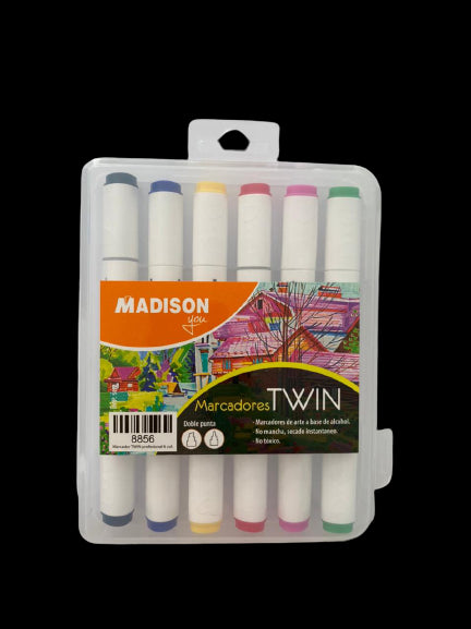 Marcadores Profesionales Madison X6 Colores Doble Punta