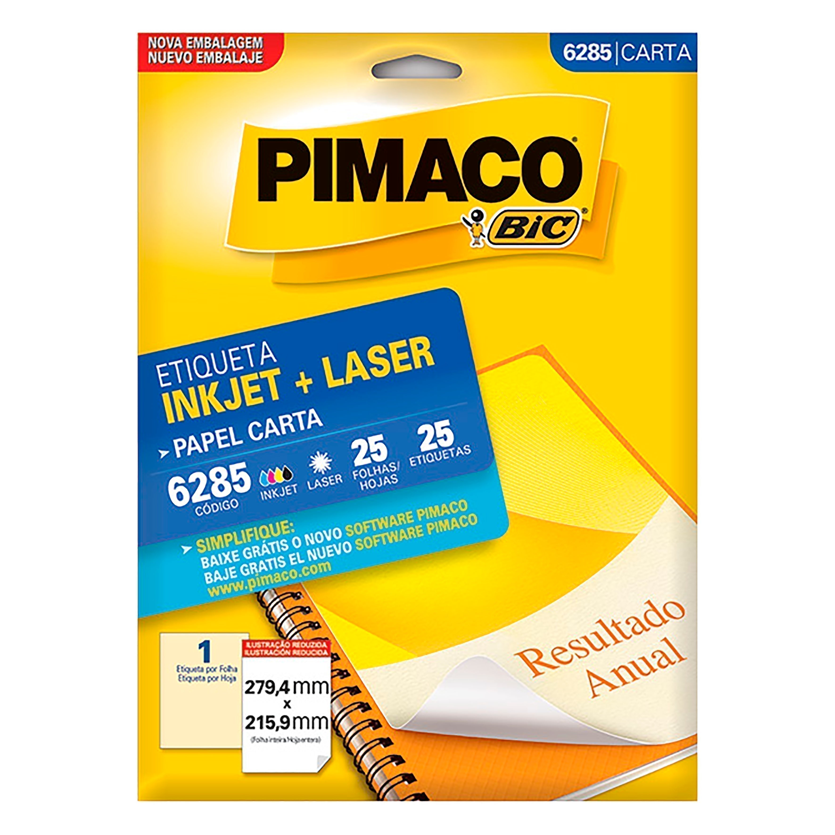 Etiquetas Adhesivas para impresión Pimaco Carta 6285