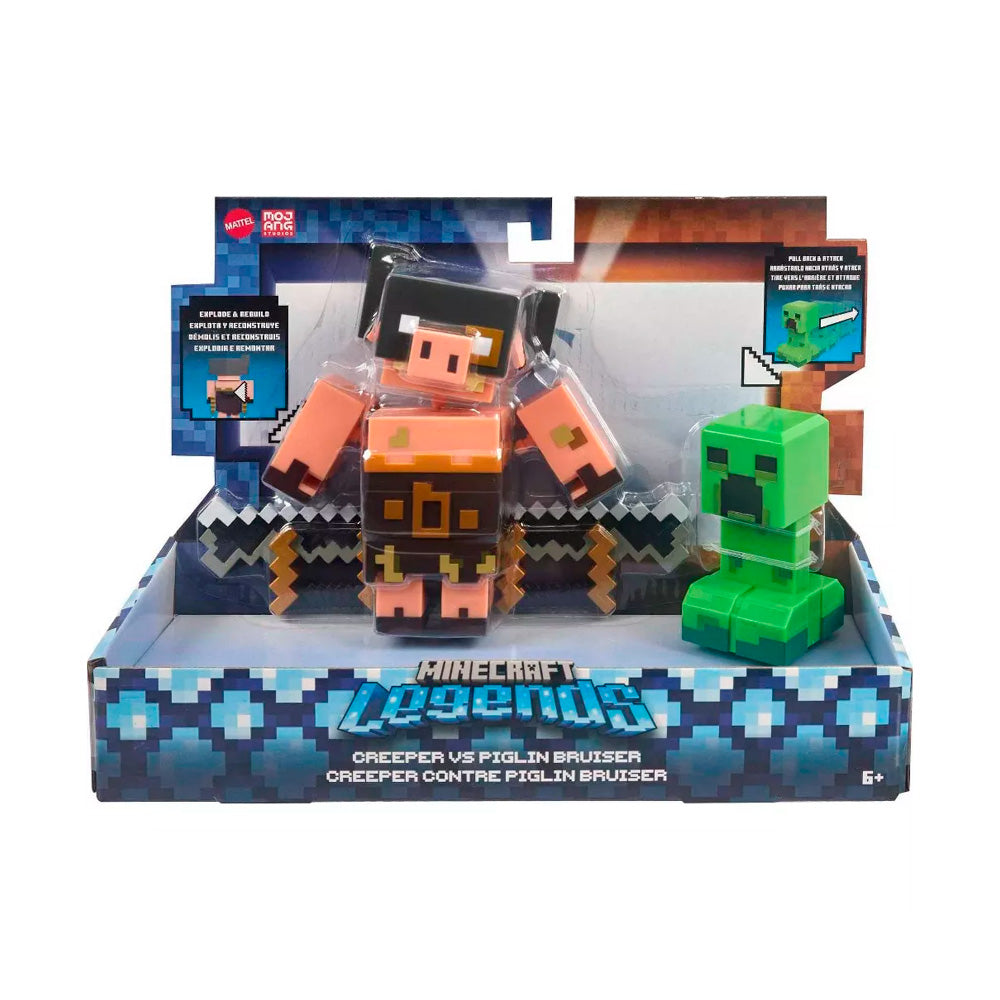 img Figuras de Acción de Minecraft Legends Creeper vs Piglin Bruiser