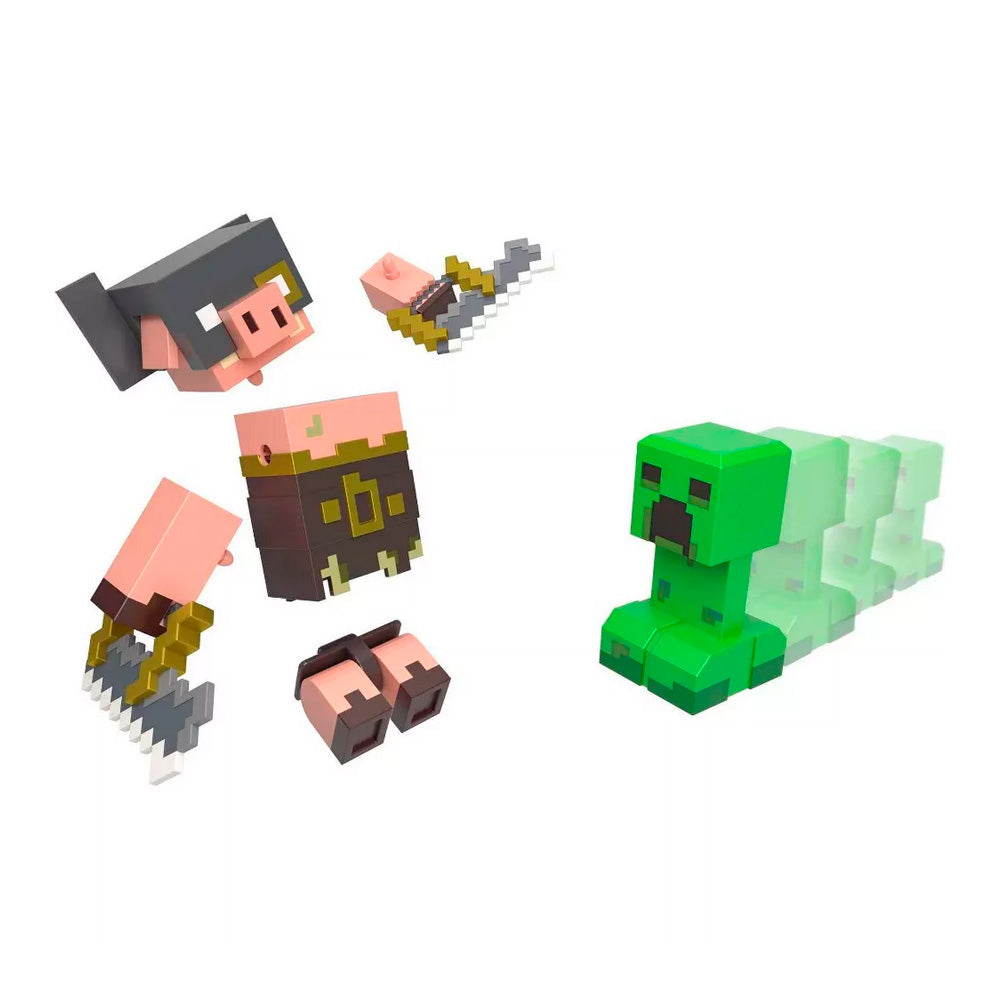 img Figuras de Acción de Minecraft Legends Creeper vs Piglin Bruiser