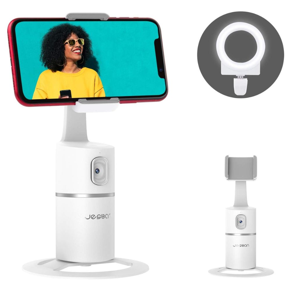 img Soporte de Teléfono Jesban con Seguimiento Facial Automático de 360° y luz de anillo.