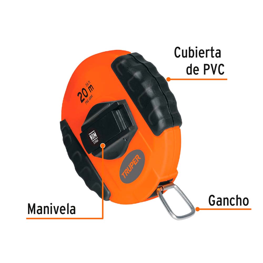 img Flexómetro Truper 20m Metálica Carcasa Plástica