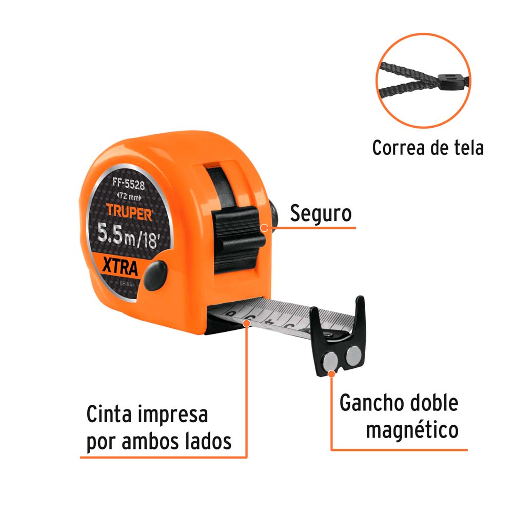 img Flexómetro Truper XTRA 5.5m