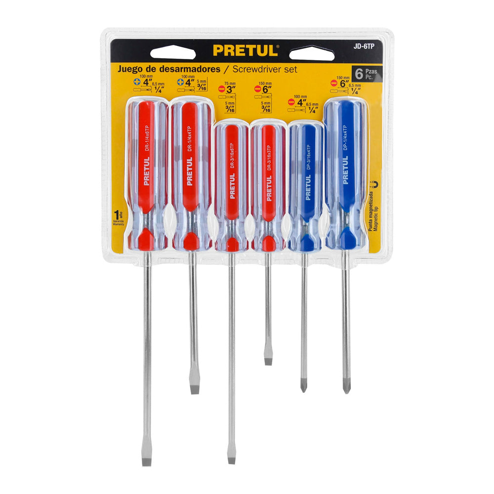 img Juego de 6 Desarmadores Pretul Mango de PVC