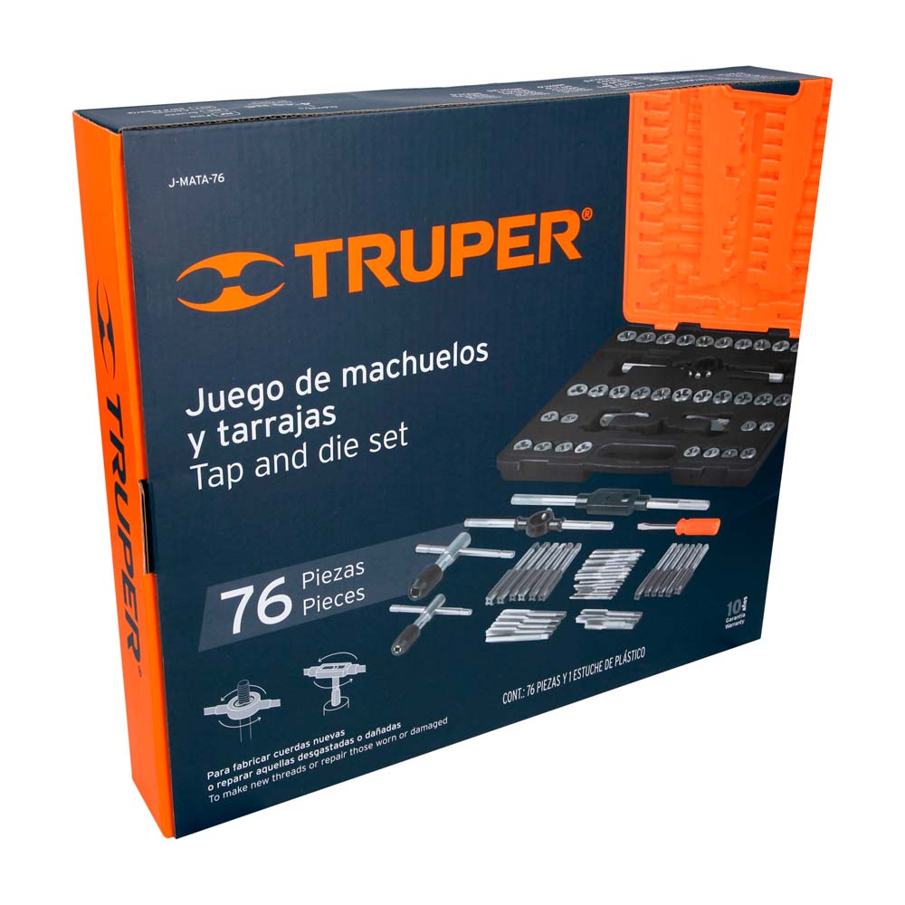 img Juego de Machuelos y Tarrajas Truper 76 Piezas