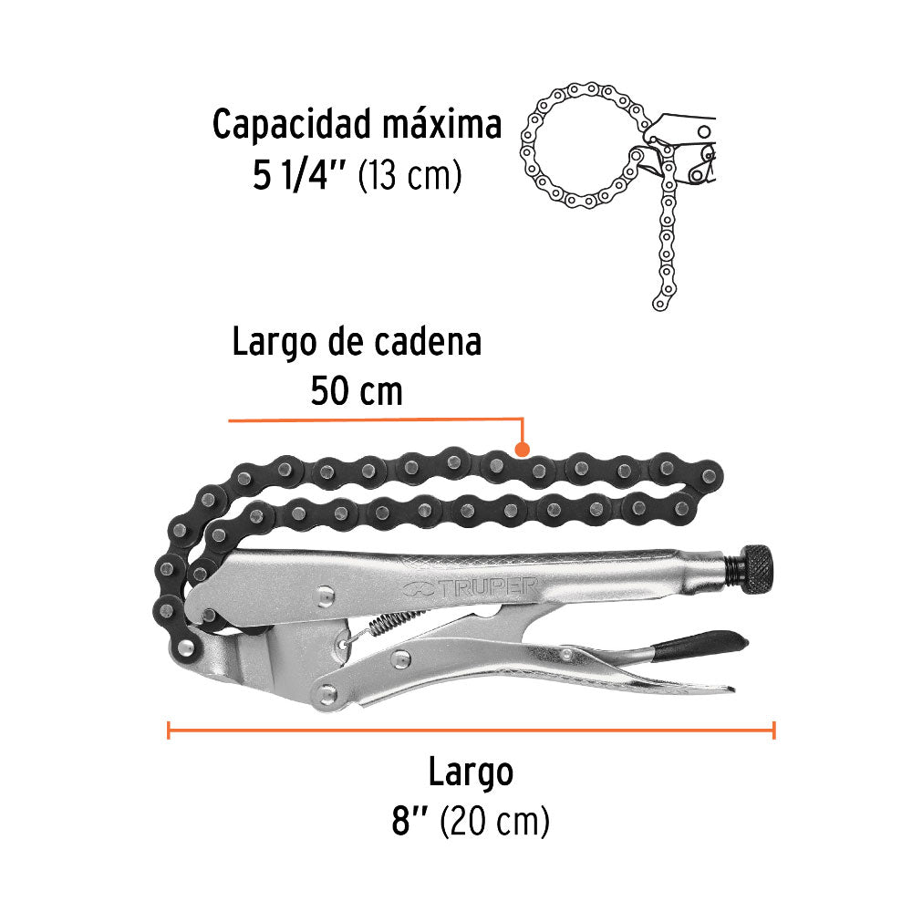 img Pinza con Cadena Truper 8" de Presión