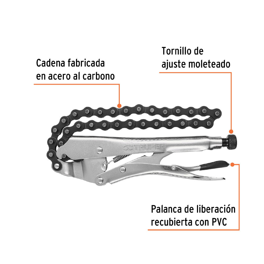 img Pinza con Cadena Truper 8" de Presión