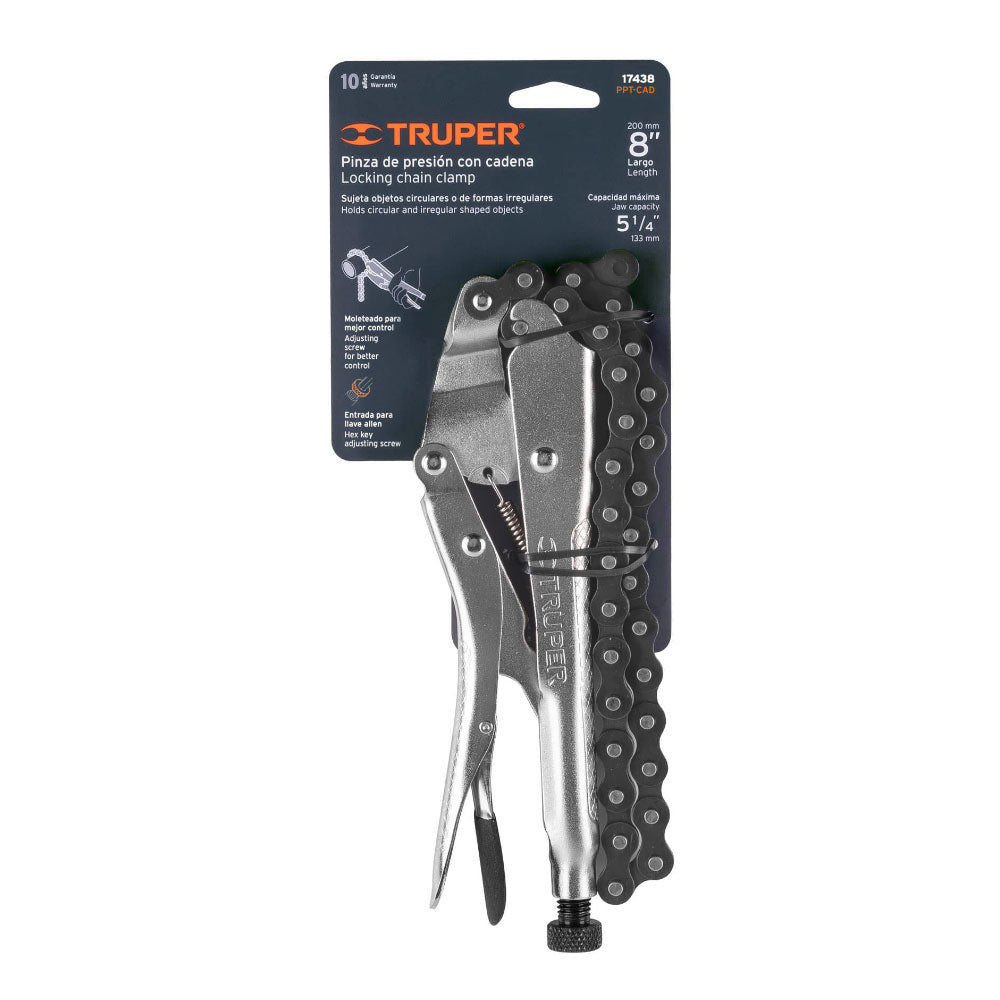 img Pinza con Cadena Truper 8" de Presión