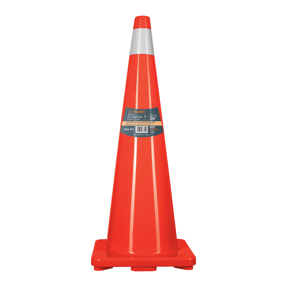 img Cono de precaución Truper de 90 cm de PVC con reflejante