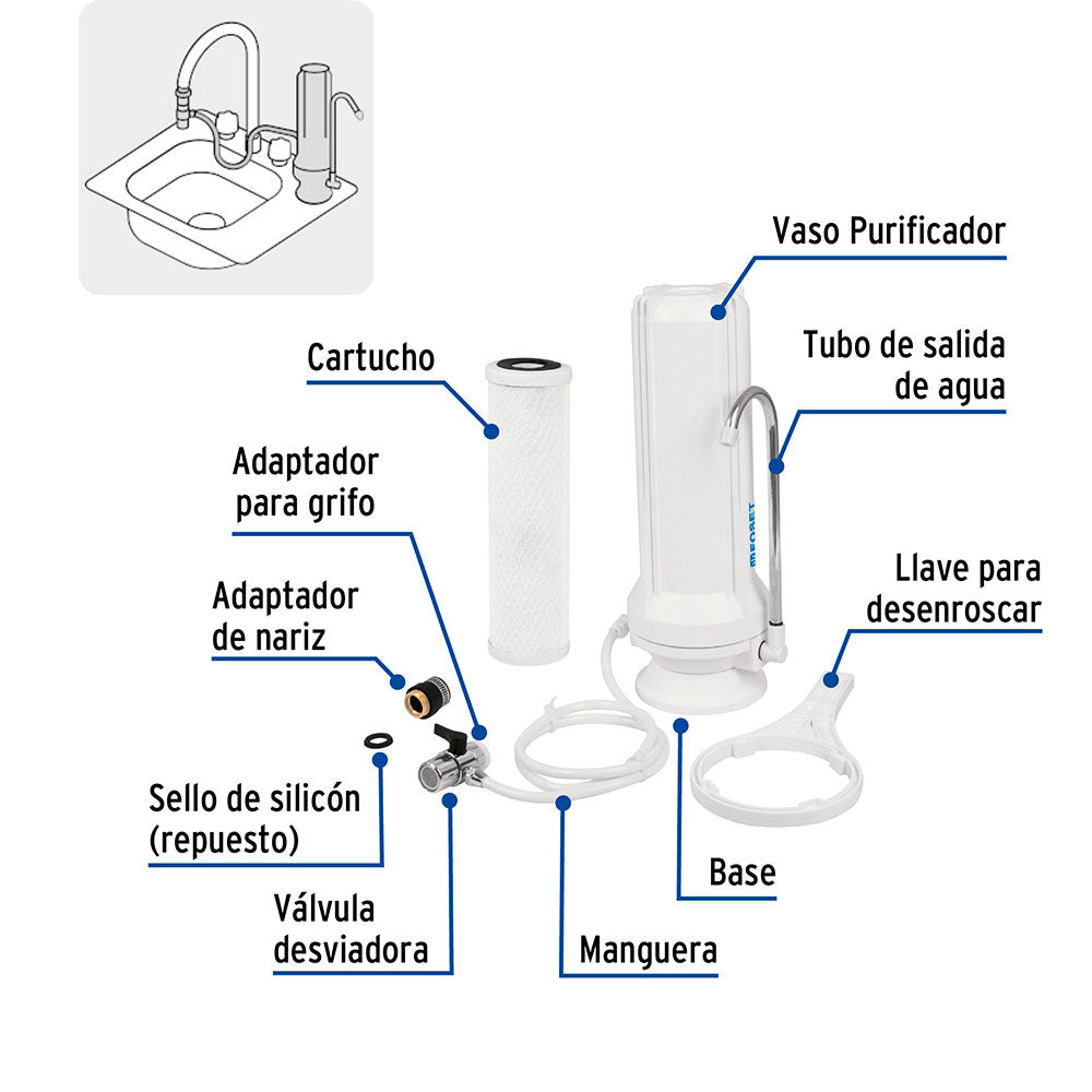 img Purificador de Agua Foset Sobre Mesón