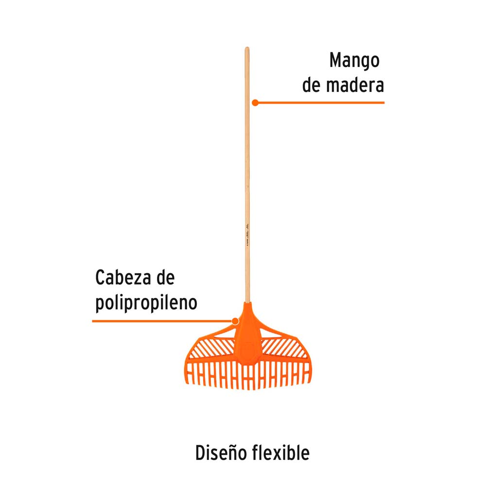 img Rastrillo Truper para Jardín de 23 Dientes con Mango 48"