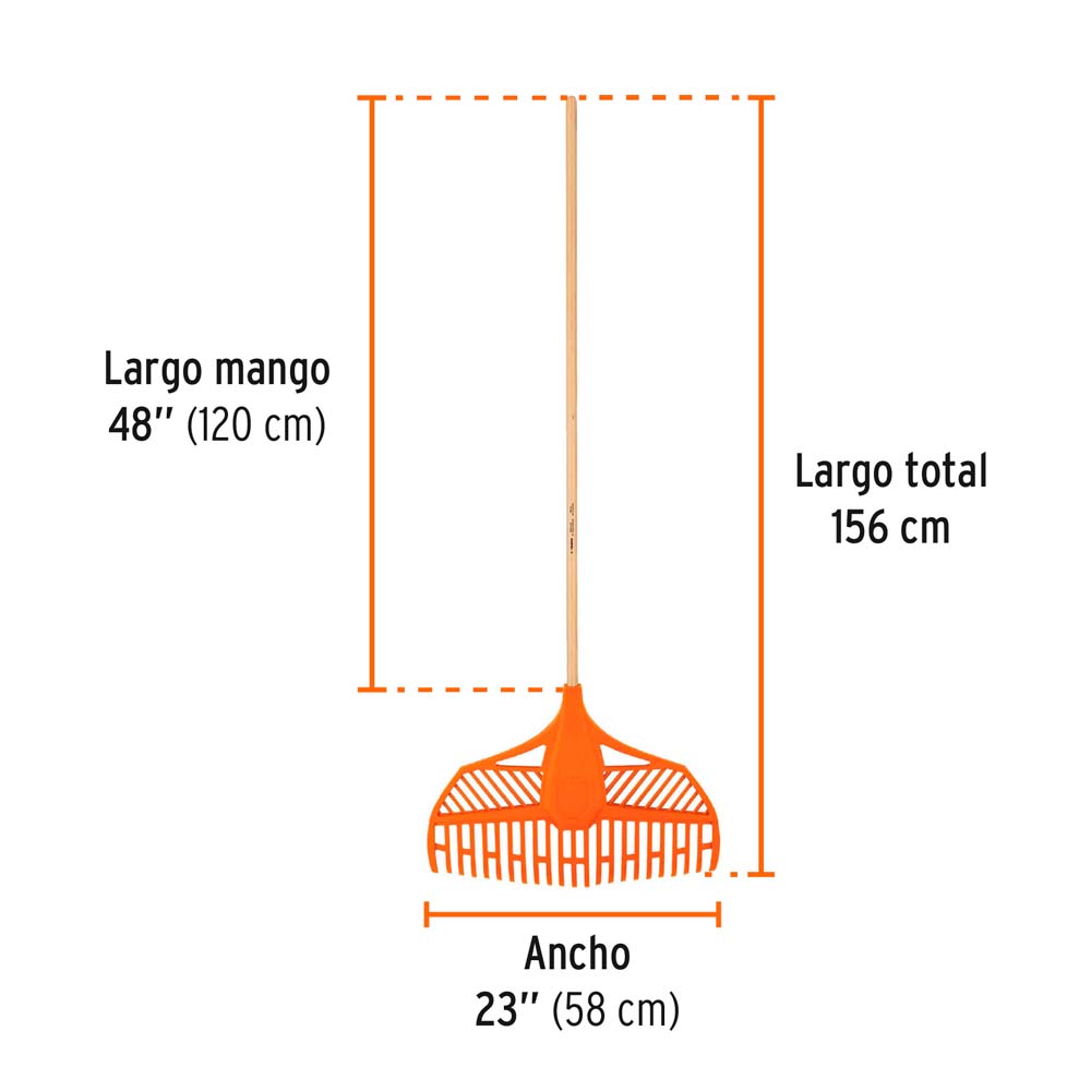 img Rastrillo Truper para Jardín de 23 Dientes con Mango 48"