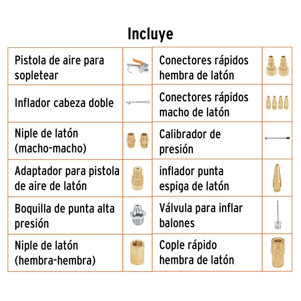 img Juego para Compresor de Aire Truper de 17 piezas