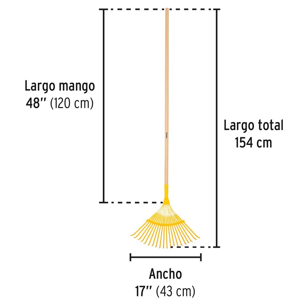 img Rastrillo Pretul para Jardín de 20 Dientes con Mango 48"