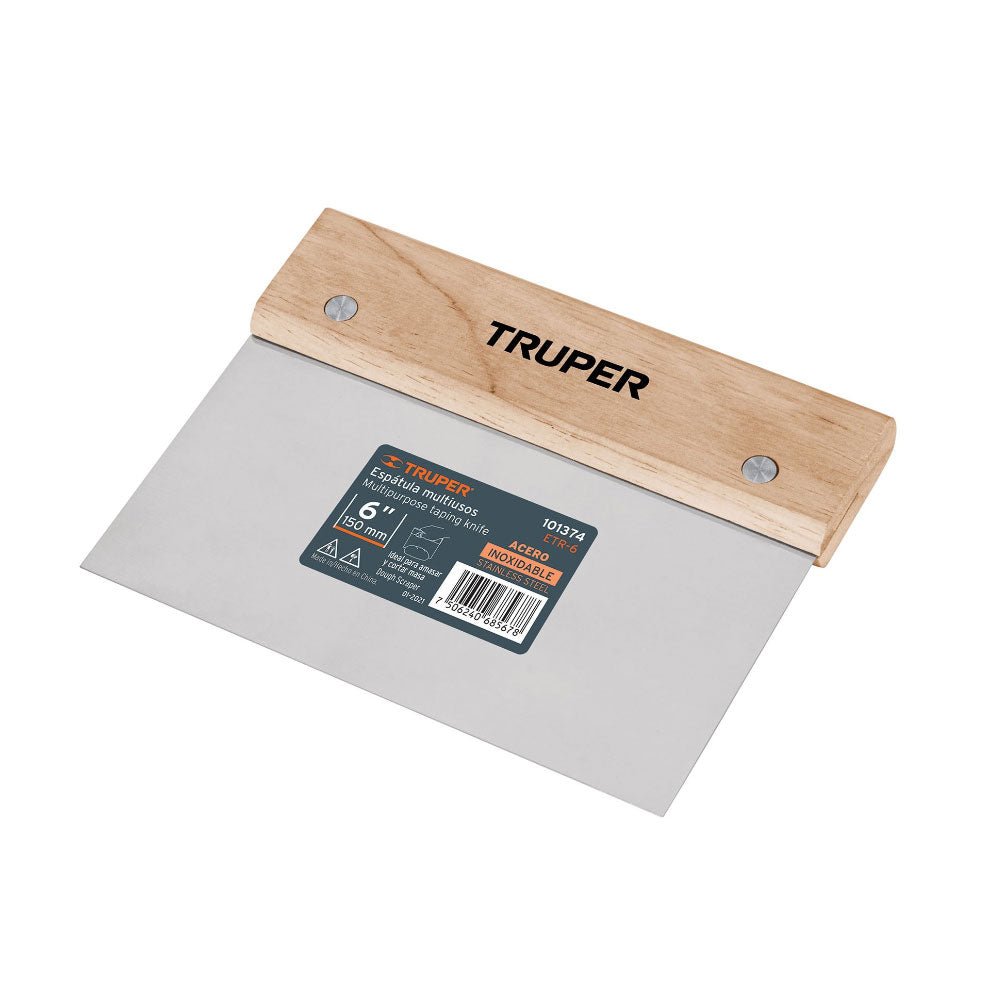 img Espátula Rectangular Truper 6" con Mango de Madera