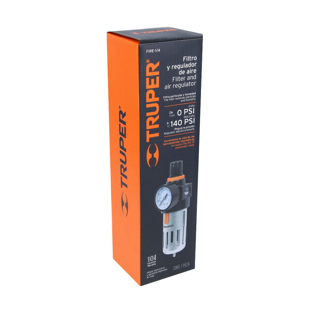img Filtro Regulador de Aire Truper 1/4" NPT