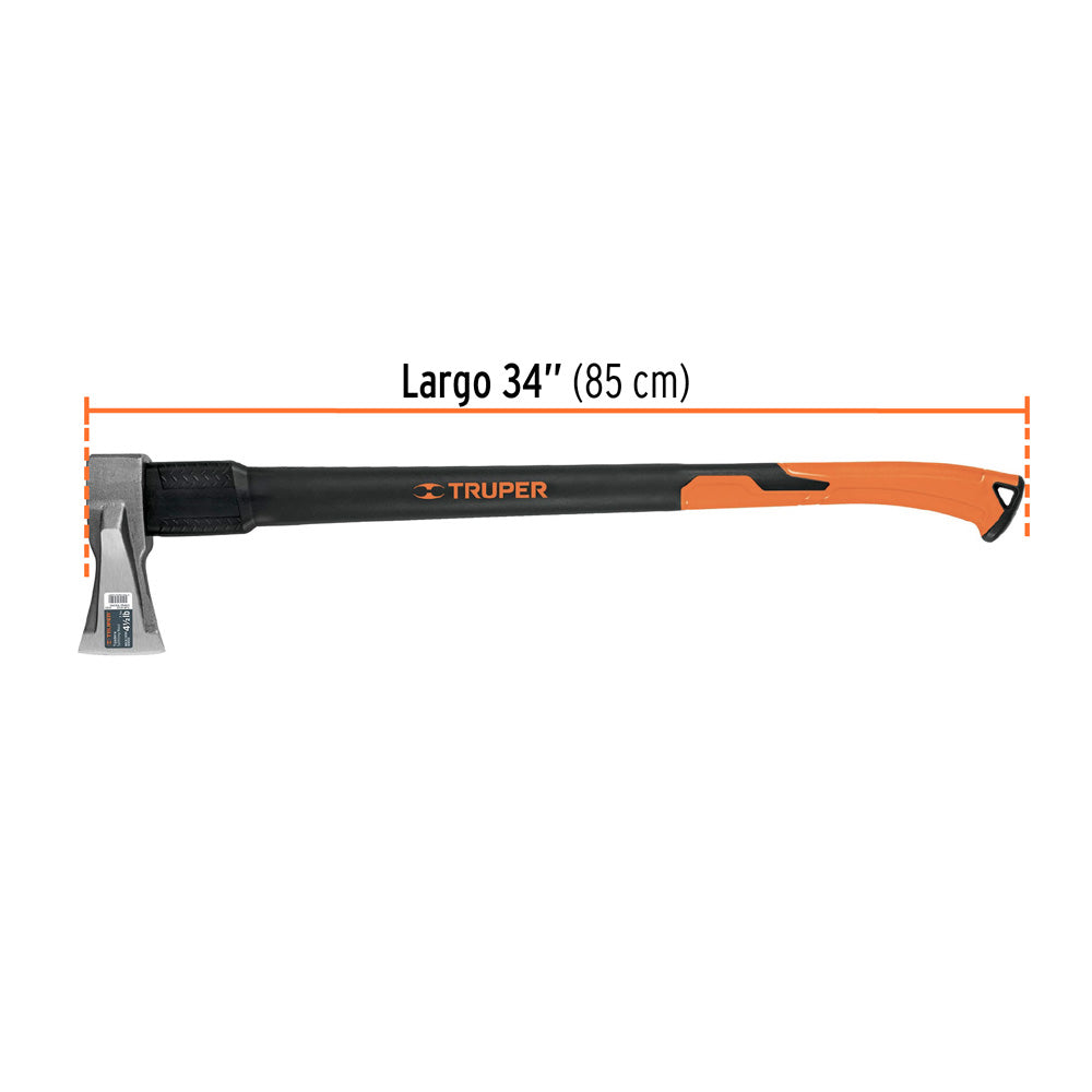 img Hacha Truper para Rajar Madera 4.5 lb Mango Fibra de Vidrio 34"