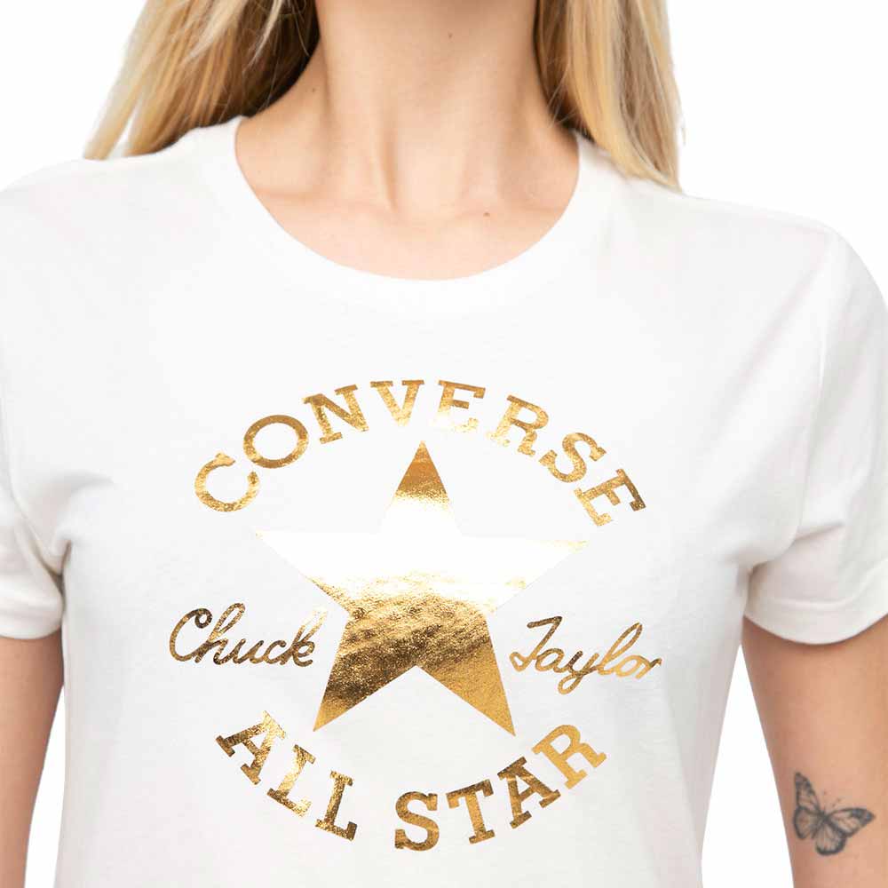 img Polera Converse Color Blanco Con Estampado